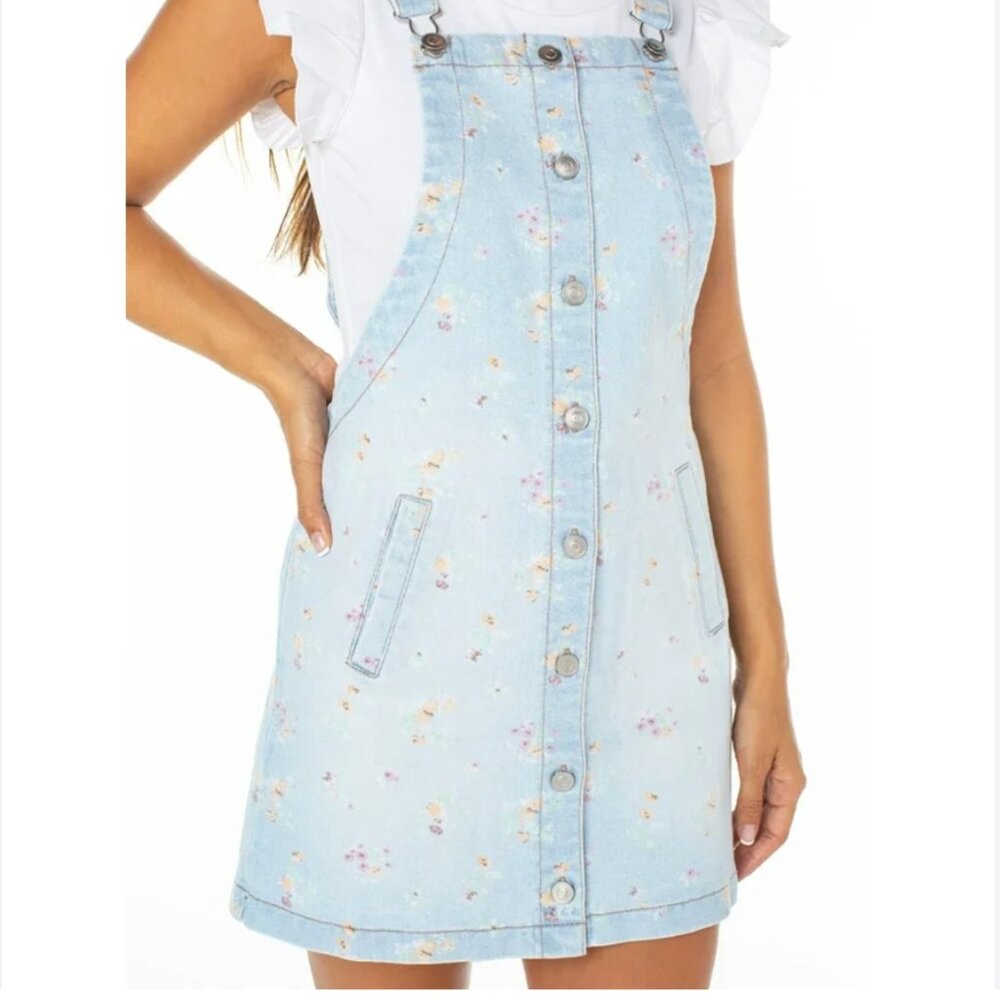 NWT Celebrity Pink women's pinafore button down dress // size 3XL